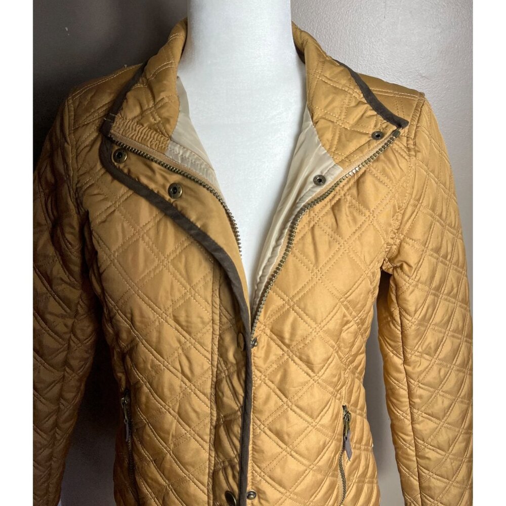 GH Bass & Co Quilted Jacket Beige Camel Lightweight Feminine Fit Preppy Womens S - Picture 6 of 13